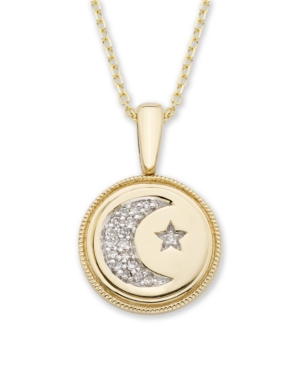 image of Diamond (1/20 ct. t.w.) Celestial Pendant in 14k Yellow or Rose Gold