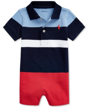 Ralph Lauren Baby Boys Romper In French Navy Multi Modesens