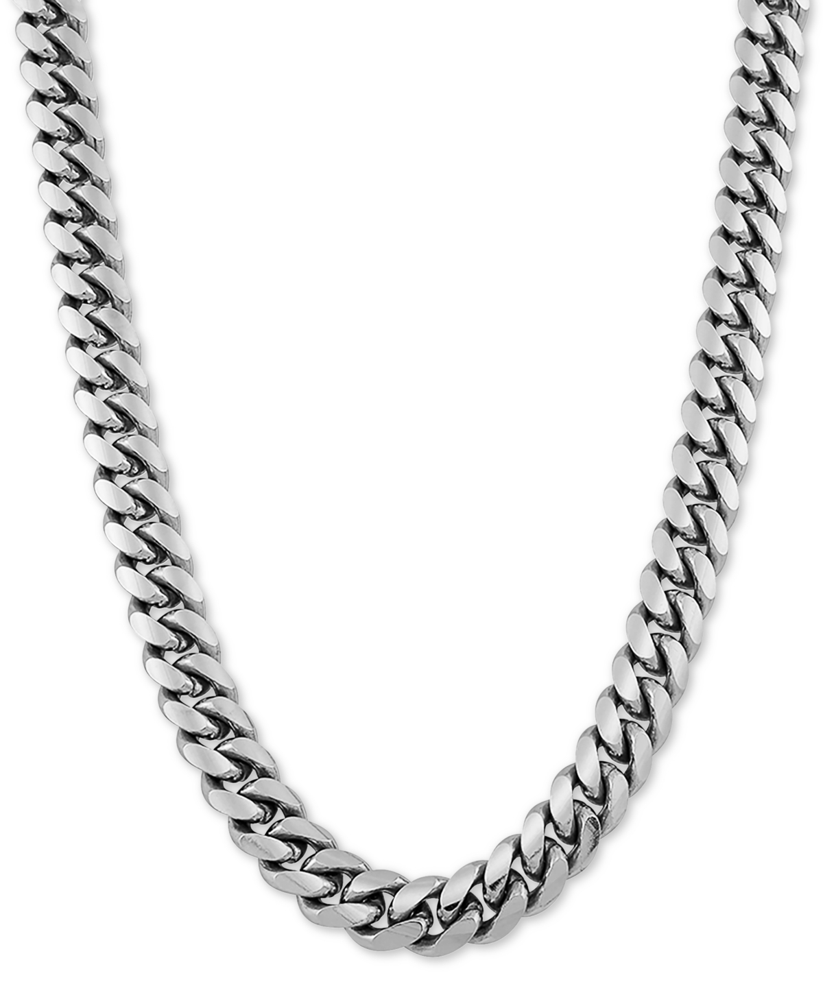 Macy's Cuban Link 26" Chain Necklace In 18k Gold-plated Sterling Silver Or Sterling Silver In Silver