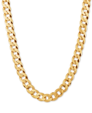 Shop Macy's Curb Link 24" Chain Necklace In 18k Gold-plated Sterling Silver In Gold Over Silver
