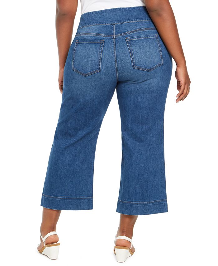 Style & Co Plus Size Pull-On Wide-Leg Jeans, Created for Macy's ...