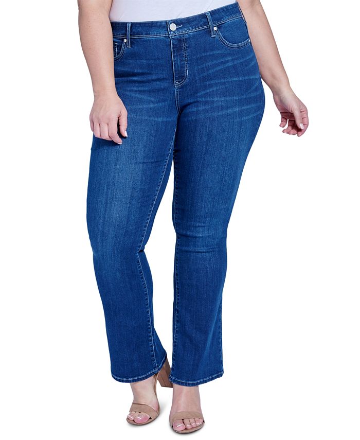 Seven7 Jeans Trendy Plus Size Mid-Rise Rocker Slim Bootcut Jeans - Macy's