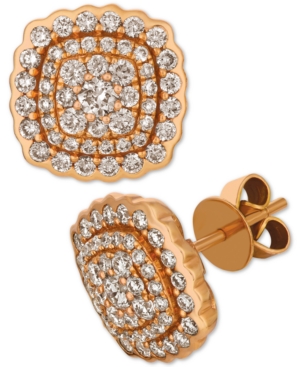 image of Le Vian Creme Brulee Nude Diamond Cluster Stud Earrings (1-3/8 ct. t.w.) in 14k Rose Gold