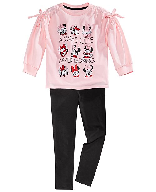 Disney Toddler Girls 2 Pc Minnie Mouse Always Cute Sweatshirt