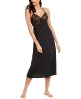 I.n.c. International Concepts Lace Long Nightgown, Created for Macy's - Deep Black