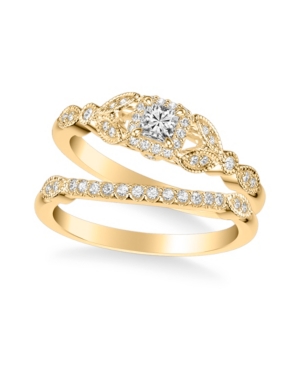 Diamond Princess Bridal Set (1/2 ct tw) in 14k White Rose or Yellow Gold