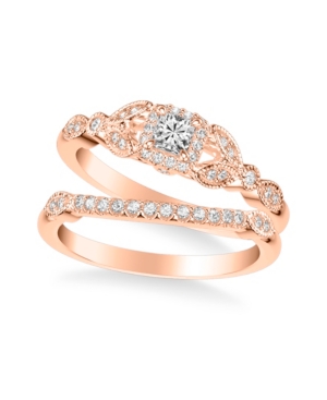 Diamond Princess Bridal Set (1/2 ct tw) in 14k White Rose or Yellow Gold