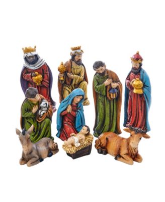 Kurt Adler - 5-inch Resin Nativity, 9 Piece Set