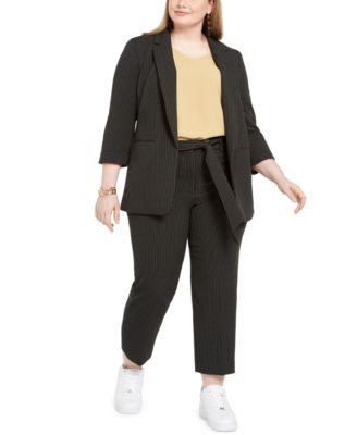 yellow plus size pant suits