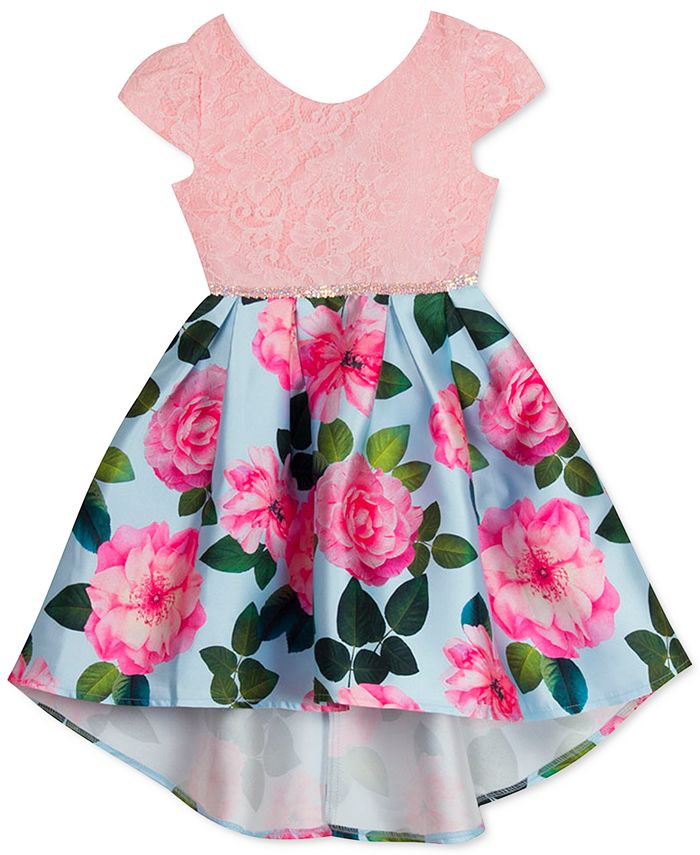 Rare Editions Toddler Girls Lace & Floral Mikado HighLow Dress Macy's
