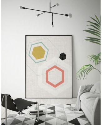 Giant Art 24" x 18" Mod Geometry II Art Block Framed Canvas