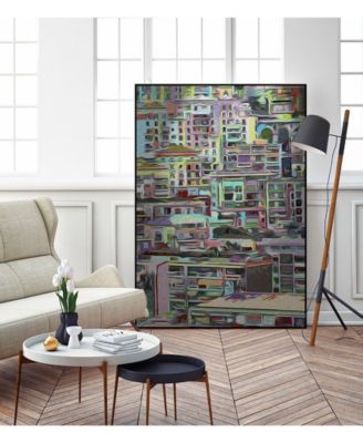 Giant Art 32" x 24" Stack IV Art Block Framed Canvas