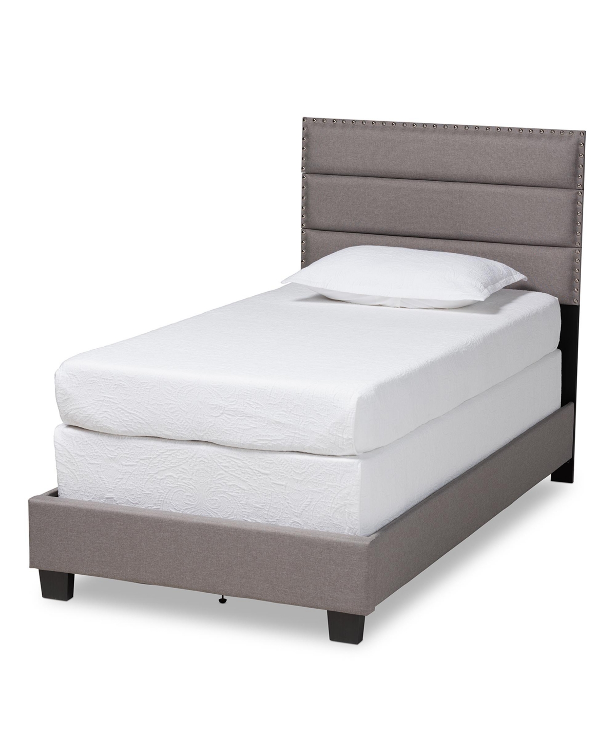 Furniture Ansa Upholstered Bed - Twin In Grey