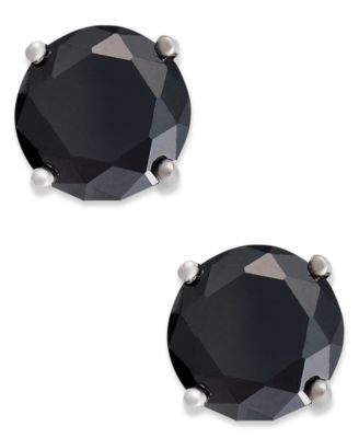 Giani Bernini - Sterling Silver Earrings, Black Cubic Zirconia Stud Earrings (1 ct. t.w.)