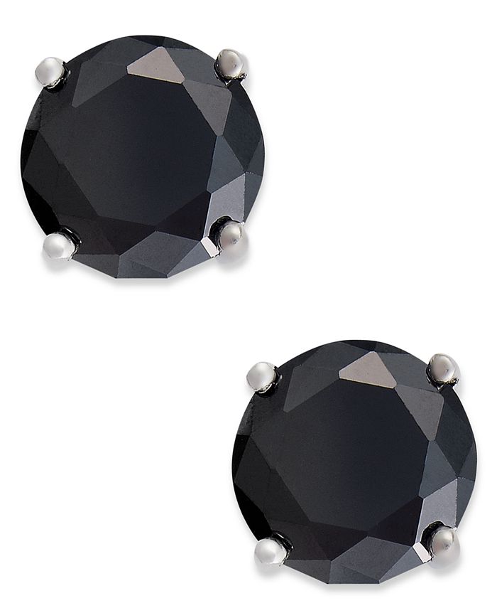 Giani Bernini - Sterling Silver Earrings, Black Cubic Zirconia Stud Earrings (1 ct. t.w.)