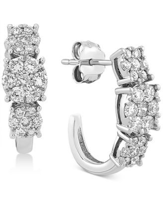 Forever Grown Diamonds - Lab-Created Diamond Curved Drop Earrings (3/4 ct. t.w.) in Sterling Silver