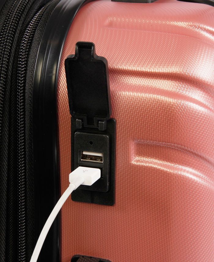 Brookstone Brett 21" Hardside CarryOn Luggage with Charging Port Macy's