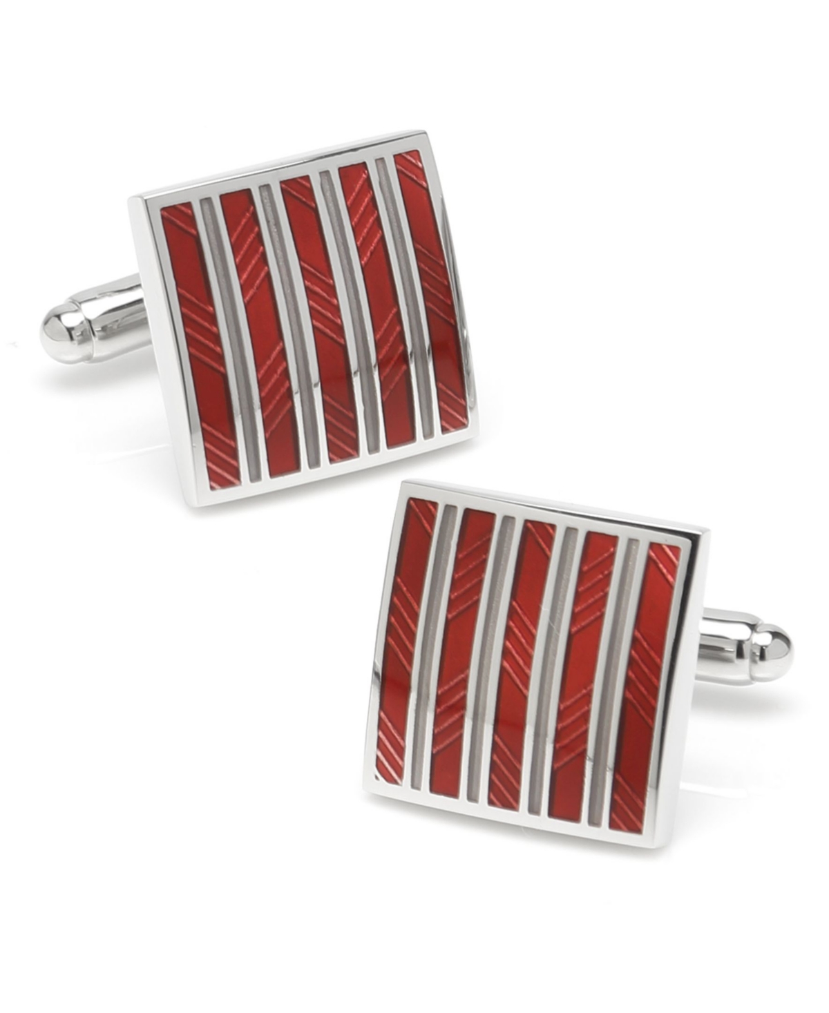 Ox Bull & Trading Co Striped Square Cufflinks - Red