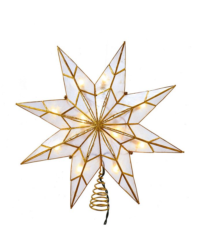 Kurt Adler Punta Per Albero Di Natale A Stella – 10 Luci – 20 Cm – Design 8 Punte Trasparente
