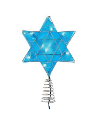Kurt Adler - UL 10-Light LED Silver and Blue Shimmer Star Treetop