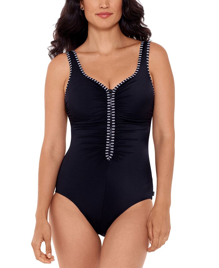 Reebok Our Zips Are Sealed Zipper One Piece Swimsuit Macy s