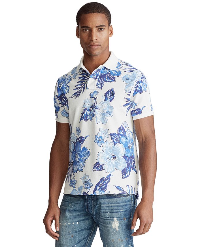 Polo Ralph Lauren Men's Custom Slim Fit Tropical Print Polo Shirt - Macy's