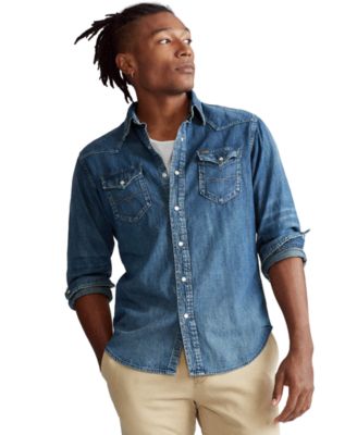 ralph lauren denim western shirt