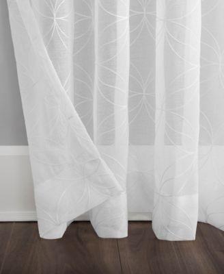 Tamaryn Embroidered Trellis Sheer Rod Pocket Curtain Panel