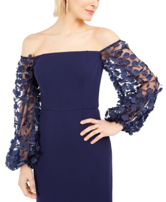 eliza j scuba crepe gown