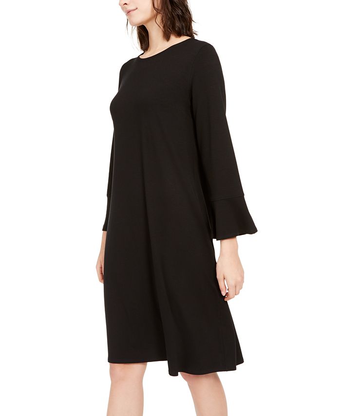 Eileen Fisher Round-Neck Bell-Sleeve Dress - Macy's