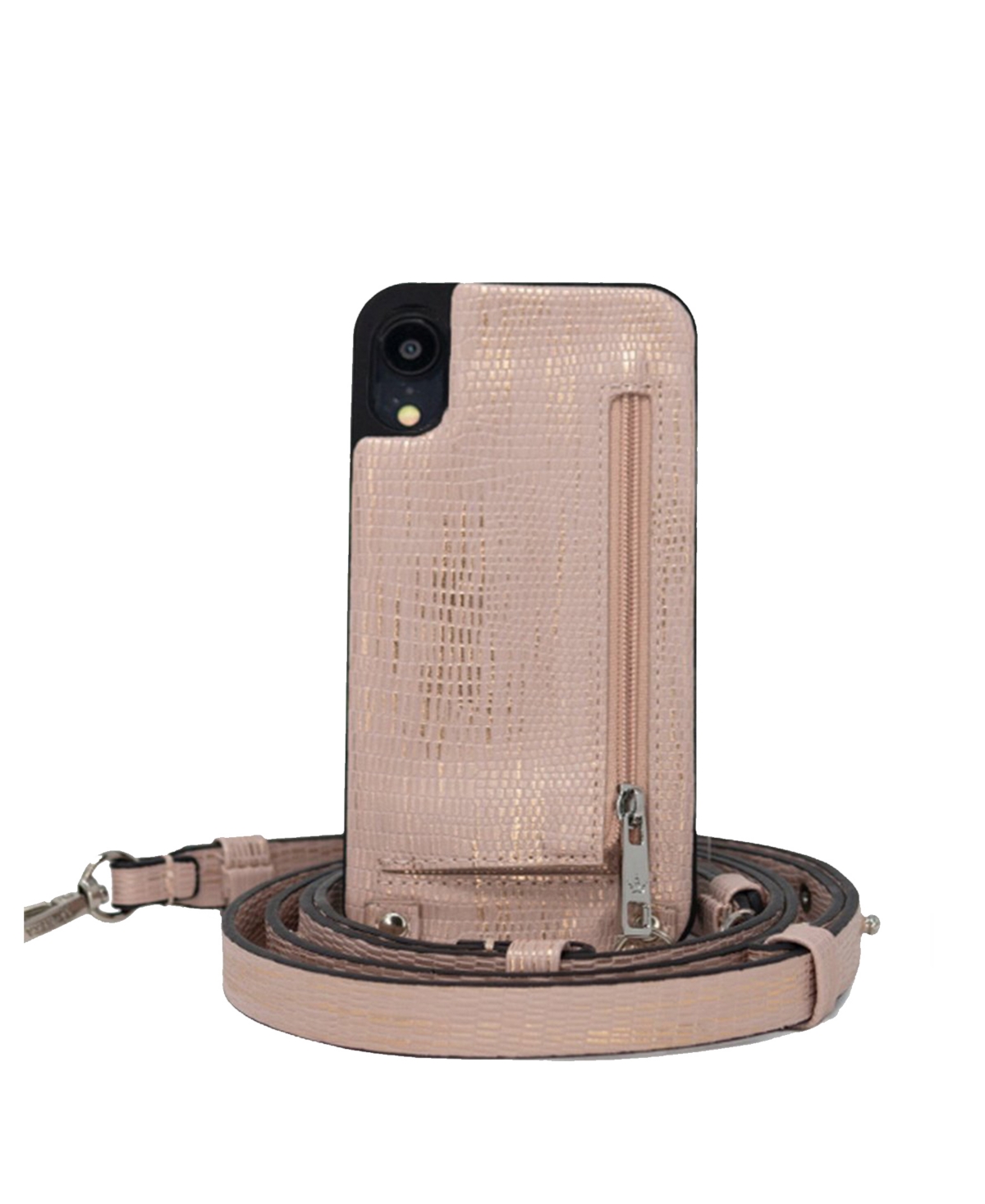 Crossbody Xr IPhone Case with Strap Wallet - Pink