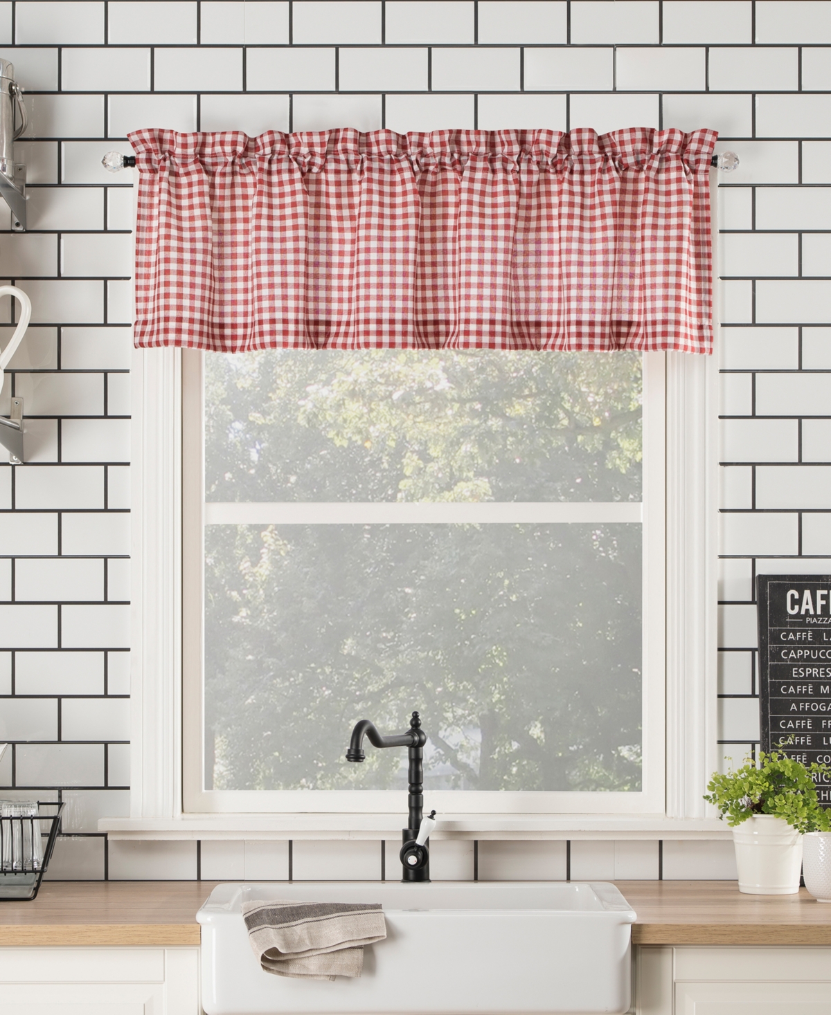 No. 918 Sunny Sunflower Print Semi-Sheer Rod Pocket Kitchen Valance, Yellow, 54x14