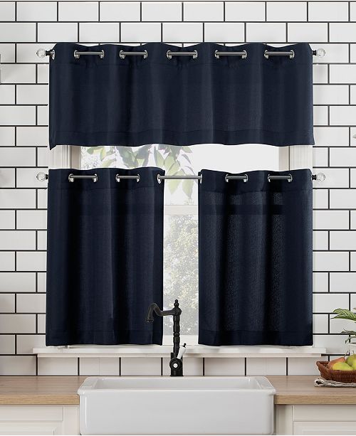 No 918 Dylan 54 X 36 Textured Valance And Tiers Set Reviews Curtains Drapes Window Treatments Blinds Macy S