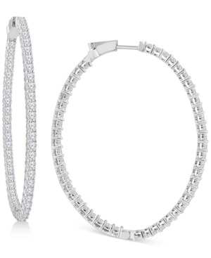 image of Diamond Large In & Out Hoop Earrings (9 ct. t.w.) in 14k White Gold, 2.51