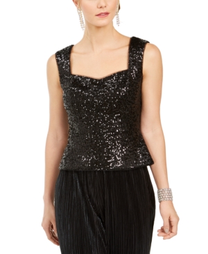 ADRIANNA PAPELL SEQUIN TANK TOP