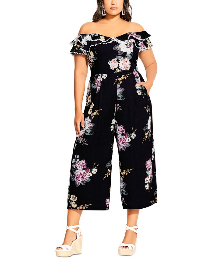 City chic off the shoulder jumpsuit top