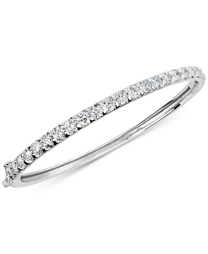 Macy's Certified Diamond Bangle Bracelet (4 ct. t.w.) in 14k White Gold ...
