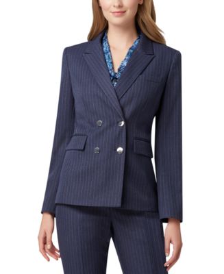 Tahari ASL Pinstripe Double-Breasted Suit Blazer - Macy's