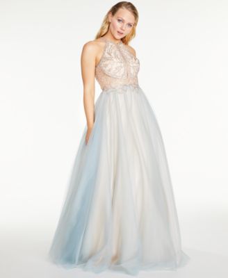 Layered tulle ball gown with beaded bodice glamour by terani hotsell