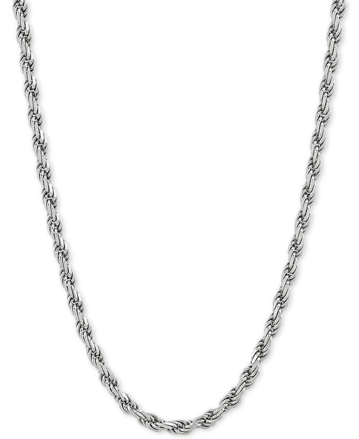 Rope Link 18" Chain Necklace in Sterling Silver - Silver
