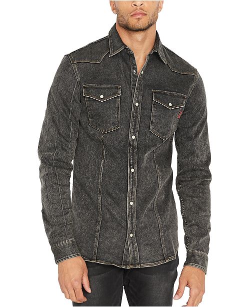 Buffalo David Bitton Men S Sisavage Slim Fit Denim Shirt Reviews Casual Button Down Shirts Men Macy S