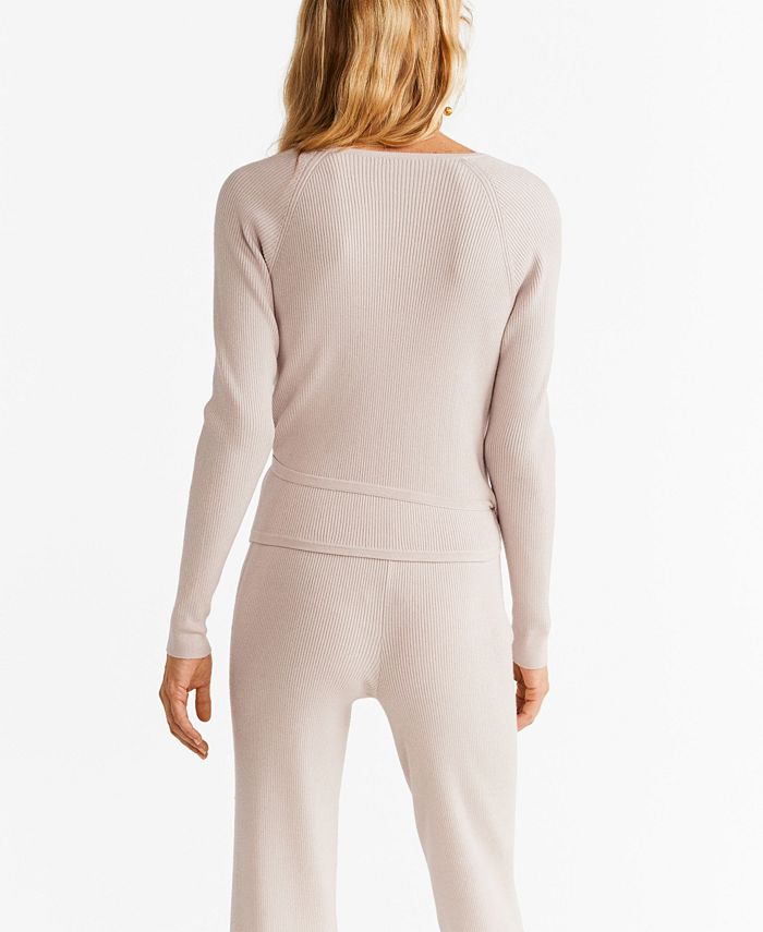 MANGO Wrap Cable Knit Cardigan Macy's