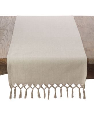Bellaria Collection Knotted Tassel Design Table Runner