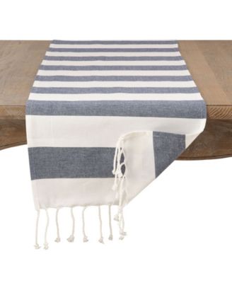 Cotton Striped Tassel Runner