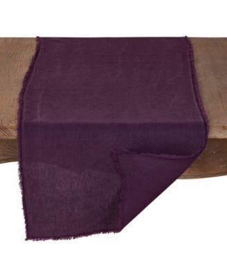 Fringed Linen Design Stone Washed Runner