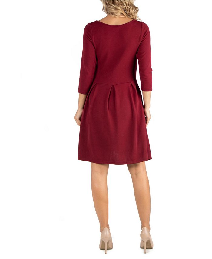 Fit-N-Flare Knee Length Soft Knit Dress