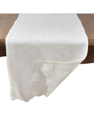 Stonewashed Table Runner with Embroidered Design