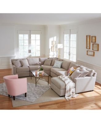 Radley Fabric 4-Piece Sectional Sofa, Created for Macy's