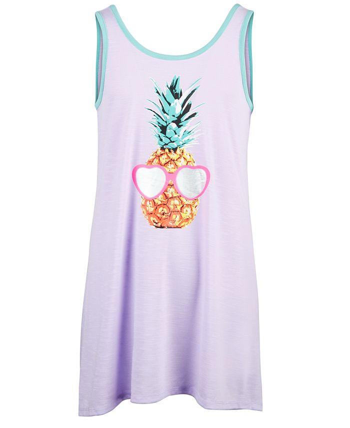 Miken Big Girls Pineapple-Print Cover-Up, Created for Macy's - Macy's