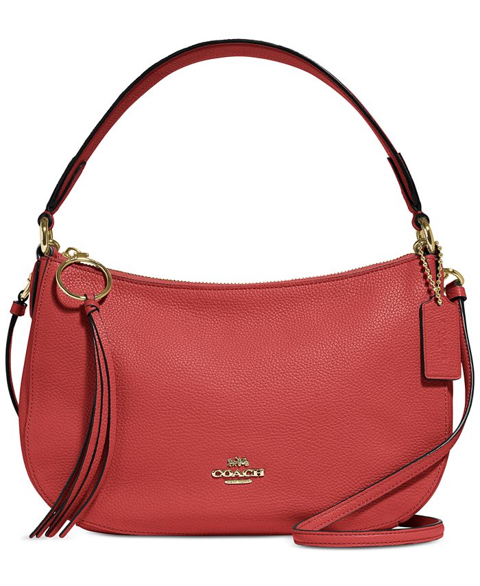 Coach Navy Court Ruched Pebble Leather Crossbody Bag, Best Price and  Reviews